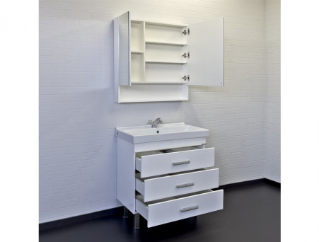 Тумба с Раковиной «Comforty» Никосия-80, 80x86x45см, Белый (00-00011162CF)