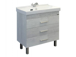 Тумба с Раковиной «Comforty» Никосия-80, 80x86x45см, Дуб Белый (00004142204CF)