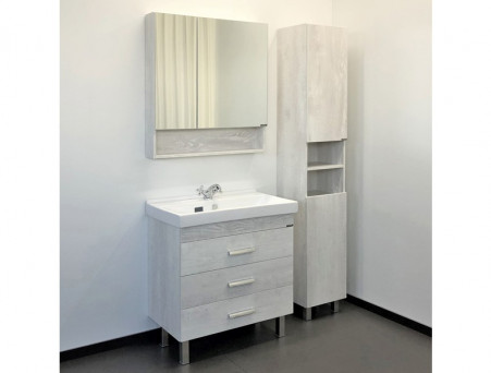 Тумба с Раковиной «Comforty» Никосия-80, 80x86x45см, Дуб Белый (00004142204CF)