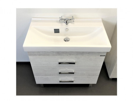 Тумба с Раковиной «Comforty» Никосия-80, 80x86x45см, Дуб Белый (00004142204CF)