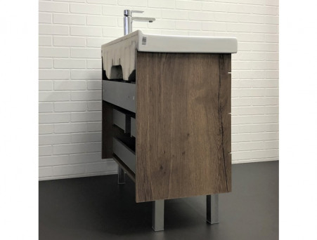 Тумба с Раковиной «Comforty» Никосия-80, 80x86x45см, Дуб Темный (00-00007621CF)