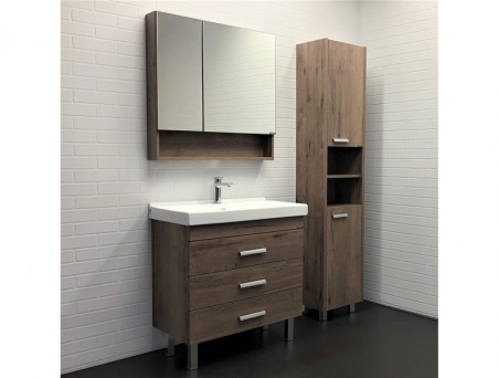 Тумба с Раковиной «Comforty» Никосия-80, 80x86x45см, Дуб Темный (00-00007621CF)