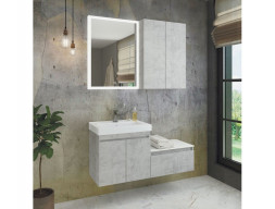 Тумба с Раковиной «Comforty» Осло-60, 60x63x40см, Бетон Светлый (00-00000835CF)