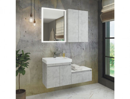 Тумба с Раковиной «Comforty» Осло-60, 60x63x40см, Бетон Светлый (00-00000835CF)