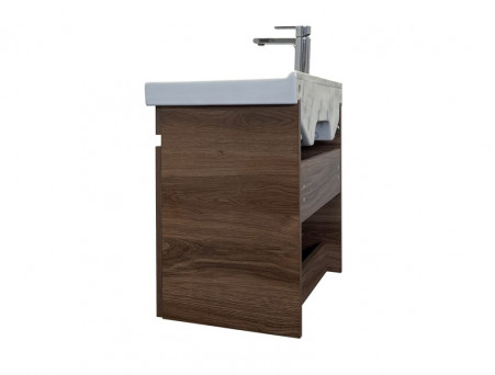 Тумба с Раковиной «Comforty» Осло-60, 60x63x40см, Дуб Темно-Коричневый (00-00011149CF)