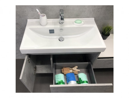 Тумба с Раковиной «Comforty» Осло-80, 80x63x45см, Бетон Светлый (00-00000836CF)