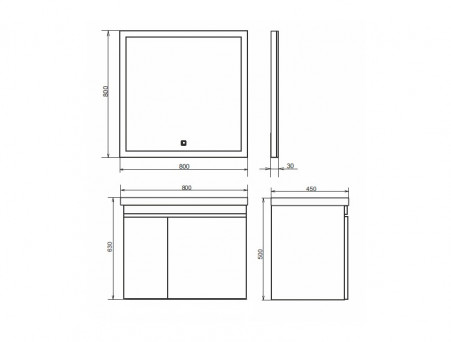 Тумба с Раковиной «Comforty» Осло-80, 80x63x45см, Бетон Светлый (00-00000836CF)