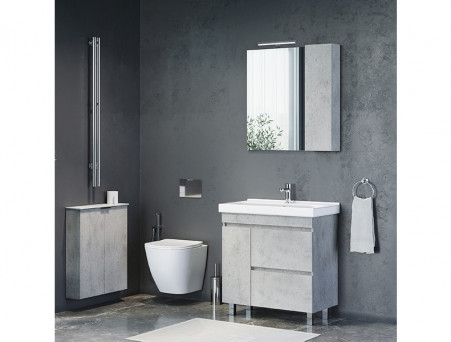 Тумба с Раковиной «Comforty» Осло-80, 80x85x45см, Бетон Светлый (00-00012959CF)