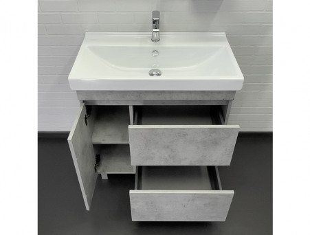 Тумба с Раковиной «Comforty» Осло-80, 80x85x45см, Бетон Светлый (00-00012959CF)