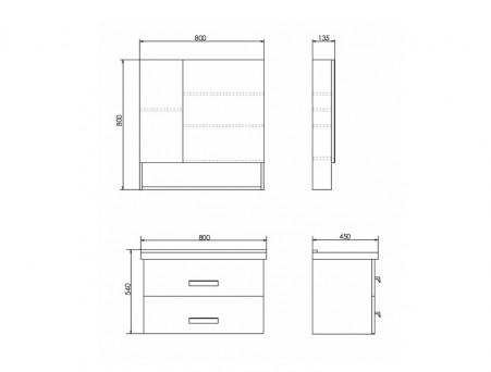 Тумба с Раковиной «Comforty» Парма-80, 80x54x45см, Дуб Дымчатый (00004143491CF)