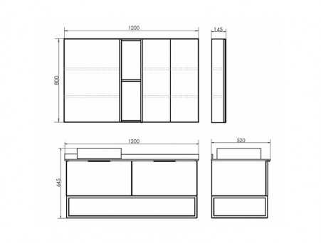 Тумба с Раковиной «Comforty» Порто-120, 120x64,5x52см, Дуб Дымчатый, Белая Столешница (00-00008905CF)