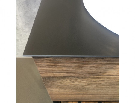 Тумба с Раковиной «Comforty» Порто-120, 120x64,5x52см, Дуб Темно-Коричневый, Черная Столешница (00-00000828CF)