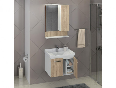 Тумба с Раковиной «Comforty» Рига-62, 62x55x47см, Дуб Сонома (00004142213CF)