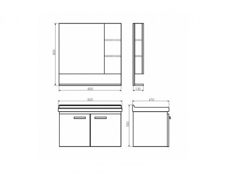 Тумба с Раковиной «Comforty» Рига-82, 82x55x47см, Дуб Сонома (00004139026CF)