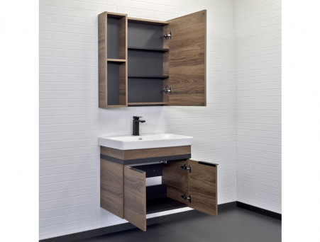 Тумба с Раковиной «Comforty» Соло-70, 70,5x60,5x45см, Дуб Темно-Коричневый (00-00010978CF)