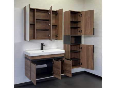 Тумба с Раковиной «Comforty» Соло-90, 90x60,5x45см, Дуб Темно-Коричневый (00-00010979CF)