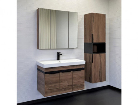 Тумба с Раковиной «Comforty» Соло-90, 90x60,5x45см, Дуб Темно-Коричневый (00-00010979CF)