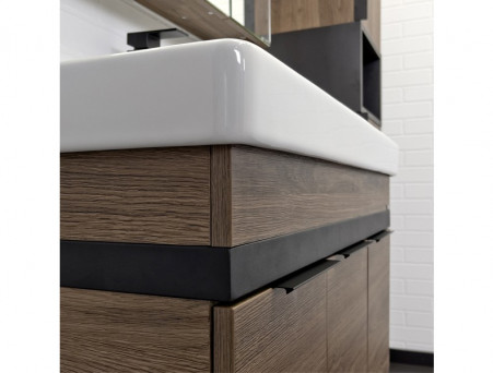 Тумба с Раковиной «Comforty» Соло-90, 90x60,5x45см, Дуб Темно-Коричневый (00-00010979CF)