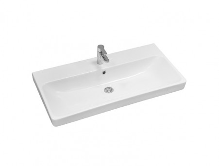 Тумба с Раковиной «Comforty» Соло-90, 90x60,5x45см, Дуб Темно-Коричневый (00-00010979CF)