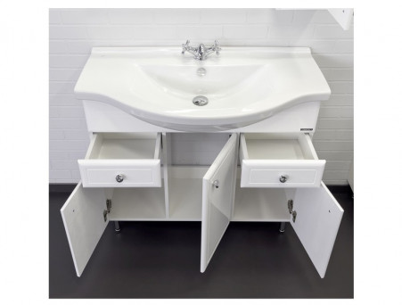 Тумба с Раковиной «Comforty» Сочи-100, 99x88x52см, Белый (00004134582CF)