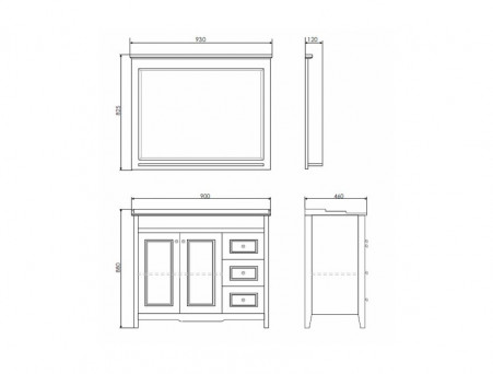 Тумба с Раковиной «Comforty» Тбилиси-90, 90x88x46см, Белый (00003132630CF)