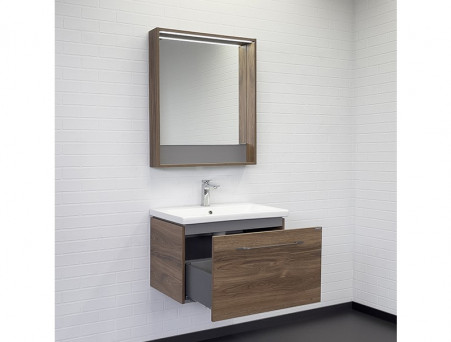 Тумба с Раковиной «Comforty» Томари-70, 70x48x45см, Дуб Темно-Коричневый (00-00001279CF)