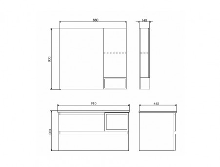 Тумба с Раковиной «Comforty» Турин-90, 91x50x46,5см, Дуб Бежевый (00004137135CF)