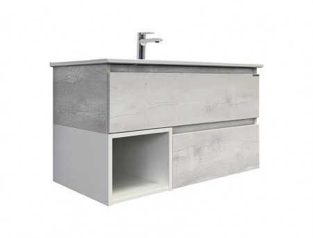 Тумба с Раковиной «Comforty» Турин-90, 91x50x46,5см, Дуб Белый (00-00014644CF)