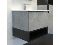 Тумба с Раковиной «Comforty» Франкфурт-60, 61x54x46,5см, Бетон Светлый (00-00004332CF)