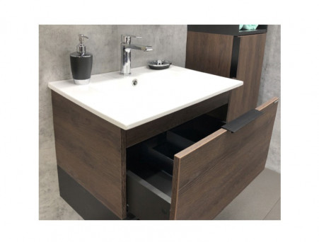 Тумба с Раковиной «Comforty» Франкфурт-60, 61x54x46,5см, Дуб Шоколадный (00004150530CF)