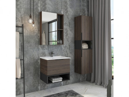 Тумба с Раковиной «Comforty» Франкфурт-60, 61x54x46,5см, Дуб Шоколадный (00004150530CF)