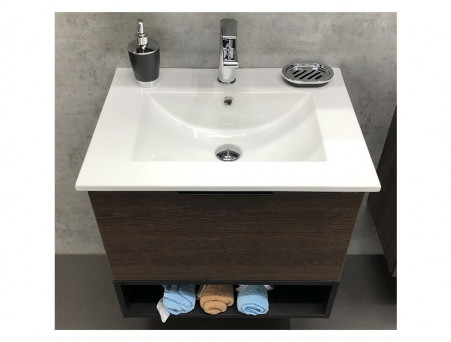 Тумба с Раковиной «Comforty» Франкфурт-60, 61x54x46,5см, Дуб Шоколадный (00004150530CF)