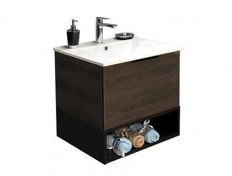 Тумба с Раковиной «Comforty» Франкфурт-60, 61x54x46,5см, Дуб Шоколадный (00004150530CF)