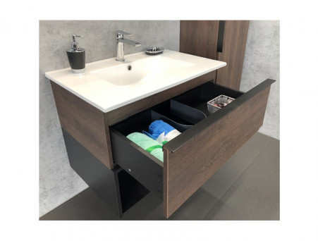 Тумба с Раковиной «Comforty» Франкфурт-75, 75,5x56x46,5см, Дуб Шоколадно-Коричневый (00004150531CF)