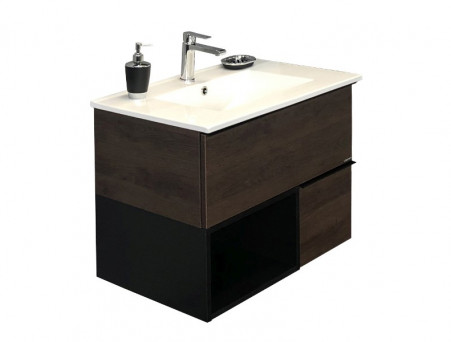 Тумба с Раковиной «Comforty» Франкфурт-75, 75,5x56x46,5см, Дуб Шоколадно-Коричневый (00004150531CF)