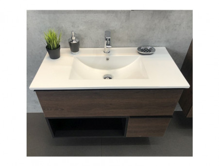 Тумба с Раковиной «Comforty» Франкфурт-75, 75,5x56x46,5см, Дуб Шоколадно-Коричневый (00004150531CF)