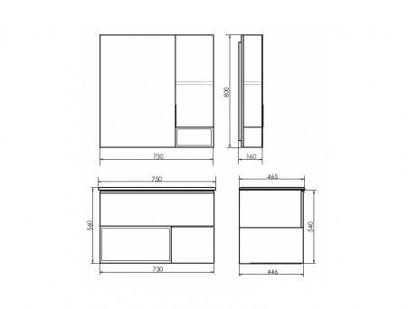 Тумба с Раковиной «Comforty» Франкфурт-75, 75x56x46,5см, Дуб Шоколадно-Коричневый (00-00000889CF)