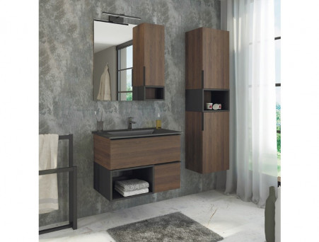 Тумба с Раковиной «Comforty» Франкфурт-75, 75x56x46,5см, Дуб Шоколадно-Коричневый (00-00000889CF)