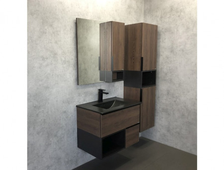 Тумба с Раковиной «Comforty» Франкфурт-75, 75x56x46,5см, Дуб Шоколадно-Коричневый (00-00000889CF)