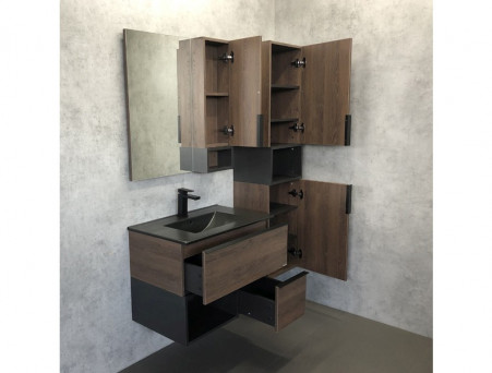 Тумба с Раковиной «Comforty» Франкфурт-75, 75x56x46,5см, Дуб Шоколадно-Коричневый (00-00000889CF)