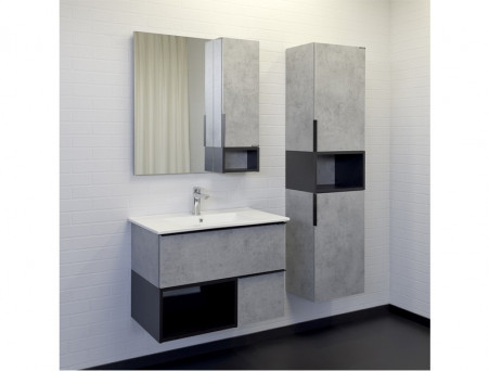 Тумба с Раковиной «Comforty» Франкфурт-75, 75x56x46,5см, Бетон Светлый (00-00011080CF)