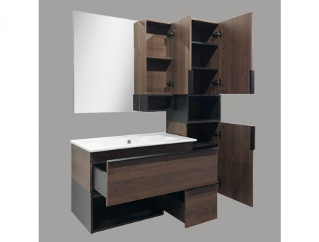 Тумба с Раковиной «Comforty» Франкфурт-90, 91x56x46,5см, Дуб Шоколадный (00004150657CF)