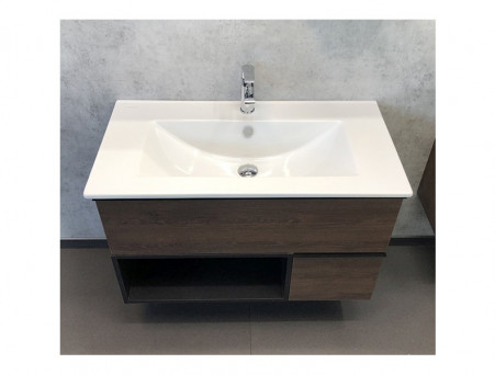 Тумба с Раковиной «Comforty» Франкфурт-90, 91x56x46,5см, Дуб Шоколадный (00004150657CF)