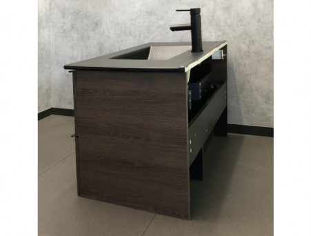 Тумба с Раковиной «Comforty» Франкфурт-90, 91x56x46,5см, Дуб Шоколадно-Коричневый (00-00002048CF)