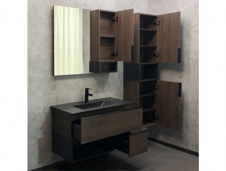 Тумба с Раковиной «Comforty» Франкфурт-90, 91x56x46,5см, Дуб Шоколадно-Коричневый (00-00002048CF)