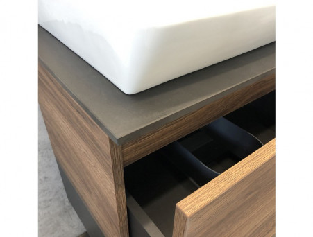 Тумба с Раковиной «Comforty» Штутгарт-60, 60x64,5x40см, Дуб Темно-Коричневый (00004151039CF)