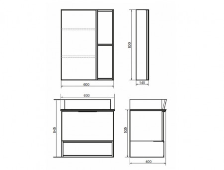 Тумба с Раковиной «Comforty» Штутгарт-60, 60x64,5x40см, Дуб Темно-Коричневый (00004151039CF)