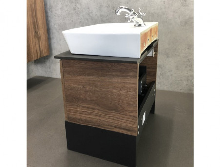 Тумба с Раковиной «Comforty» Штутгарт-60, 60x64,5x40см, Дуб Темно-Коричневый (00004151039CF)