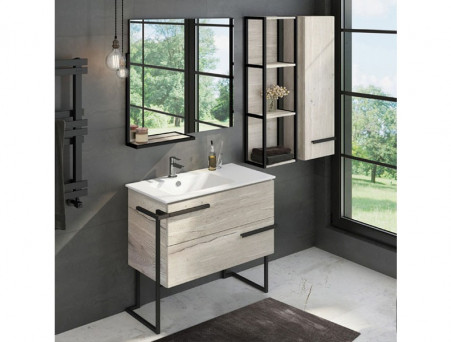 Шкаф Подвесной «Comforty» Дюссельдорф-35, 34x110x22см, Дуб Дымчатый (00004148024CF)