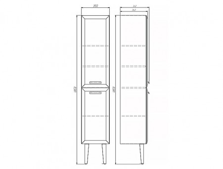 Шкаф-Колонна «Comforty» Империя-35, 35x185,5x36см, Белый (00-00014791CF)